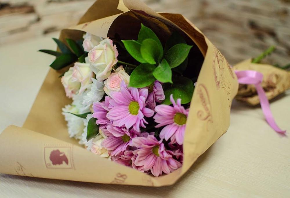 Букет цветов из: Розы и Хризантемы в Яковлевка Приморского края