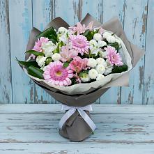 Букет цветов из:  Герберы, Альстромерии и Хризантемы #REPLACE_PRED# Яковлевка Приморского края