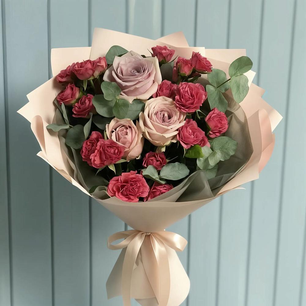 Букет цветов из: Гвоздики и Розы в Яковлевка Приморского края