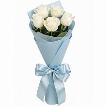 Букет 5 Белых роз Проуд в Яковлевка Приморского края