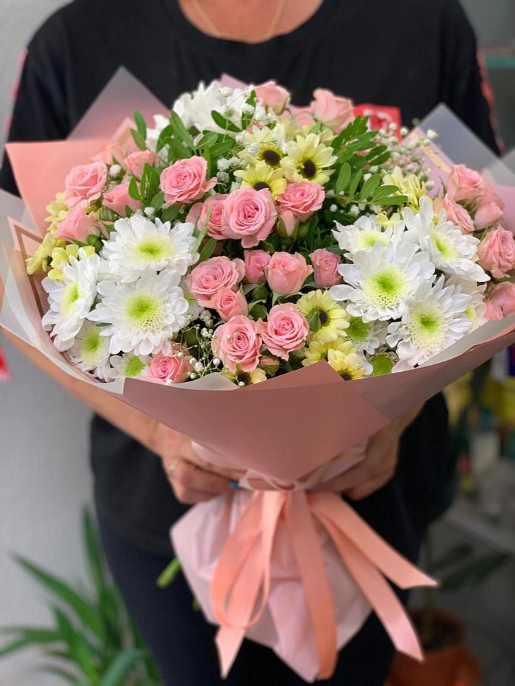 Букет цветов из: Розы и Хризантемы в Яковлевка Приморского края