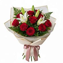 Букет цветов из:  Лилии и Розы в Яковлевка Приморского края