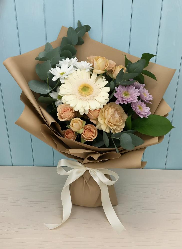 Букет цветов из: Герберы и Хризантемы в Яковлевка Приморского края