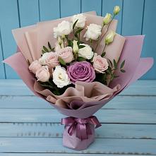 Букет цветов из:  Розы и Лизиантусы в Яковлевка Приморского края