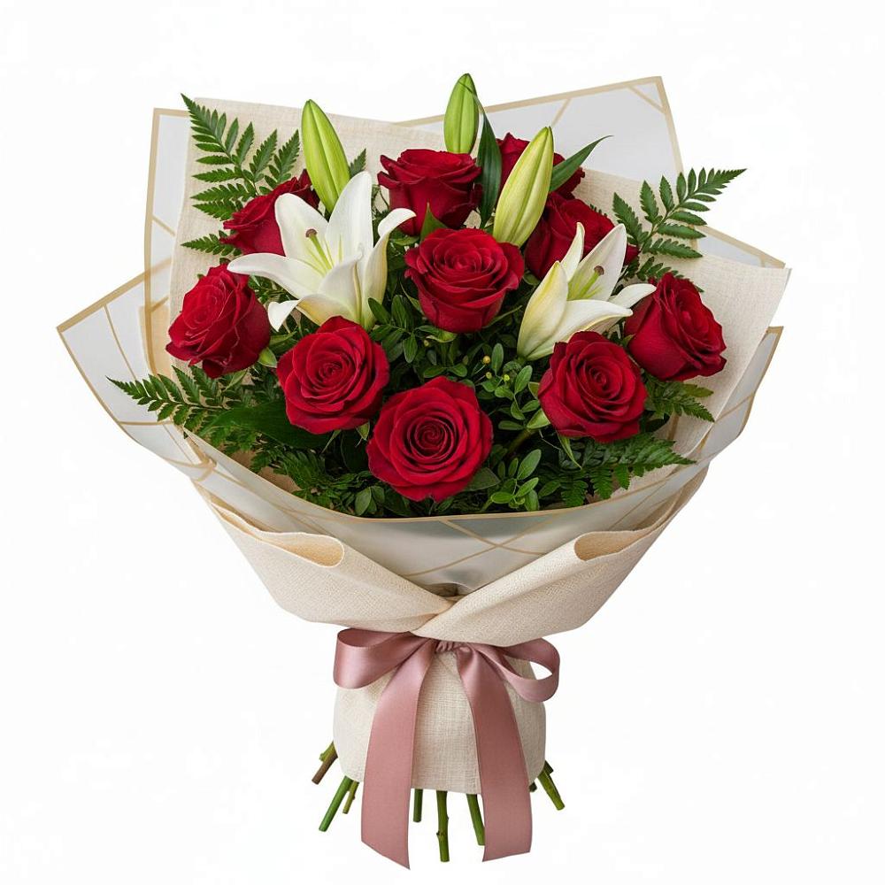 Букет цветов из: Лилии и Розы в Яковлевка Приморского края