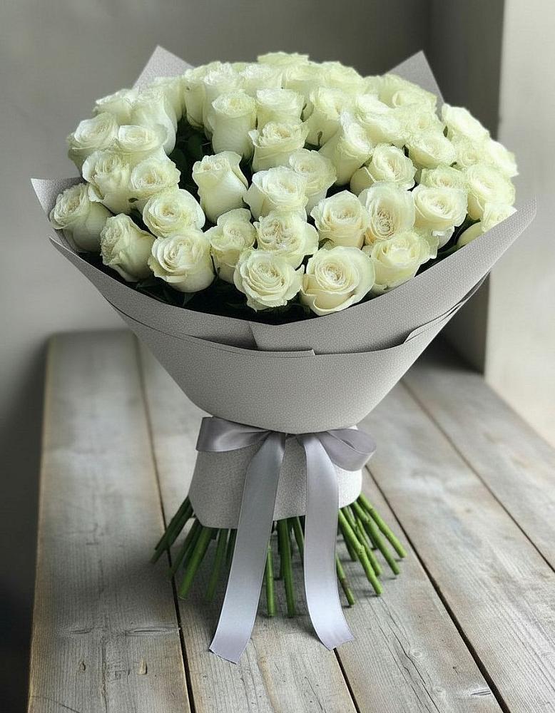 Букет 35 Белых роз в Яковлевка Приморского края