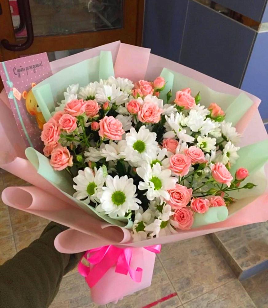 Букет цветов из: Розы и Хризантемы в Яковлевка Приморского края