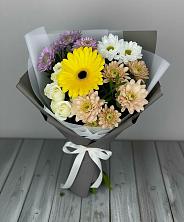 Букет цветов из:  Розы, Герберы и Хризантемы в Яковлевка Приморского края