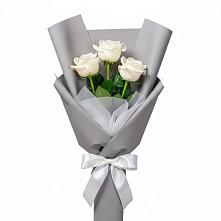 Букет 3 белые розы #REPLACE_PRED# Яковлевка Приморского края