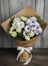 Букет цветов из:  Хризантемы и Розы в Яковлевка Приморского края