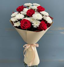 Букет цветов из:  Розы и Хризантемы в Яковлевка Приморского края