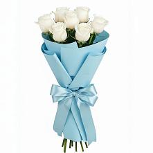 Букет 7 белых роз Проуд в Яковлевка Приморского края