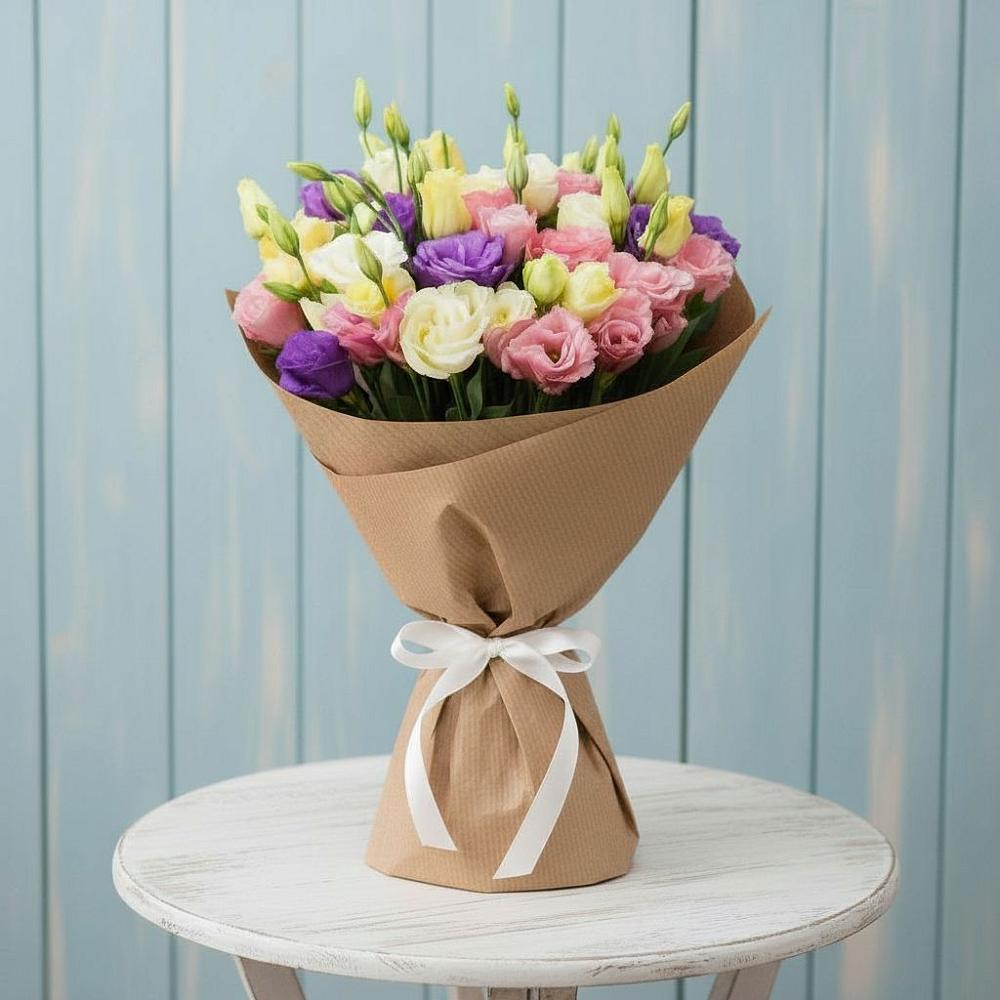 Букет цветов из: Лизиантусы в Яковлевка Приморского края