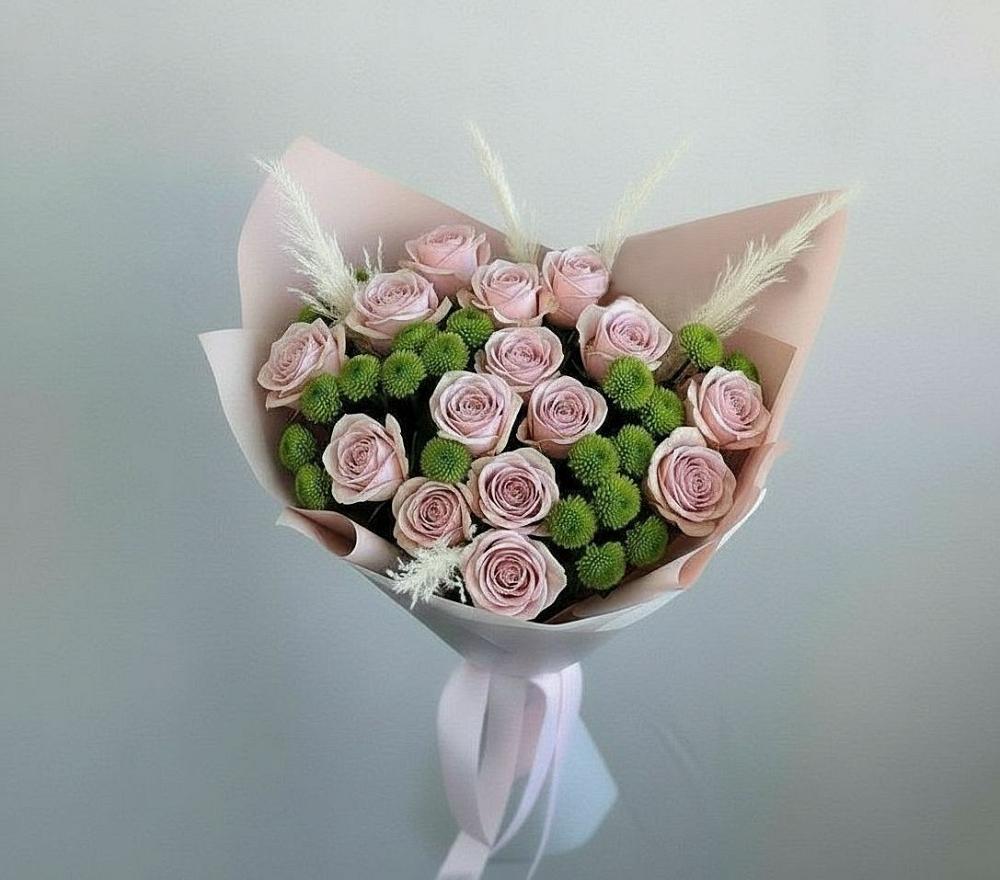 Букет цветов из: Розы и Хризантемы в Яковлевка Приморского края