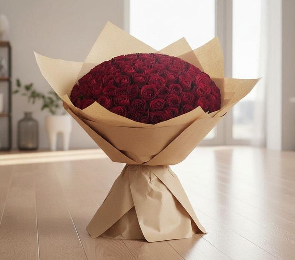 Букет 101 Красная роза в Яковлевка Приморского края