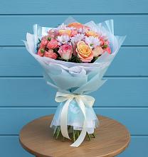 Букет цветов из:  Хризантемы и Розы в Яковлевка Приморского края