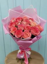 Букет 15 Розовых роз Равель в Яковлевка Приморского края
